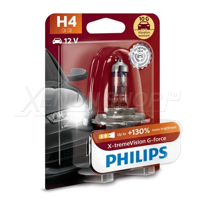 H4 Philips X-Treme Vision G-force +130% - 12342XVGB1 (1 шт.)
