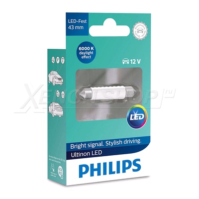 C5W 43мм Philips Ultinon LED 6000K (1 шт.) - 11864ULWX1