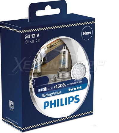 H4 Philips RacingVision +150% - 12342RVS2 (2 шт.)