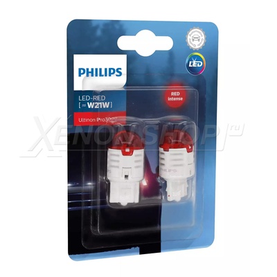 W21W Philips Ultinon Pro3000 SI - 11065U30RB2 - Красный