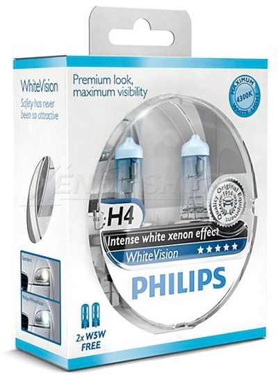 H4 Philips White Vision - 12342WHVSM (2 шт.)
