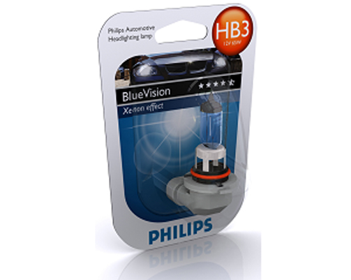 Лампа для автомобильных фар PHILIPS HB3 12V-65W BlueVision 9005BVB1