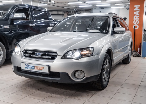 Замена галогеновых линз Subaru Outback III на светодиодные
