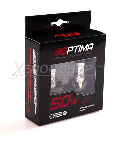 P21/4W Optima Premium CREE 50W 12-24V 5100К