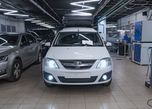 Установка LED-линз в фары Lada Largus