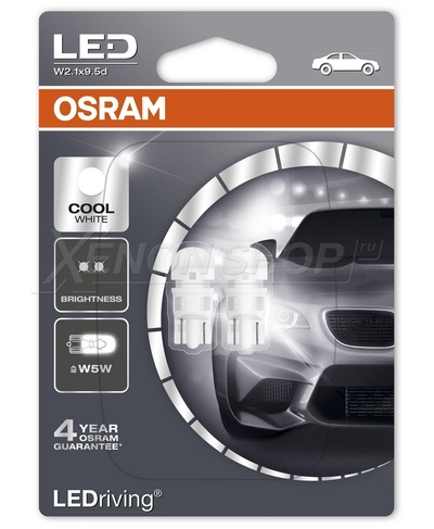 Светодиодные габариты W5W Osram Standart Cool White (Осрам стандрат кул  уайт) (2шт.) - 2880CW-02B купить в XenonShop