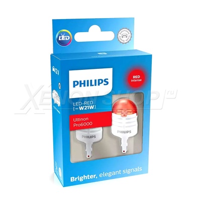 W21W Philips Ultinon Pro6000 - 11065RU60X2 - Красный