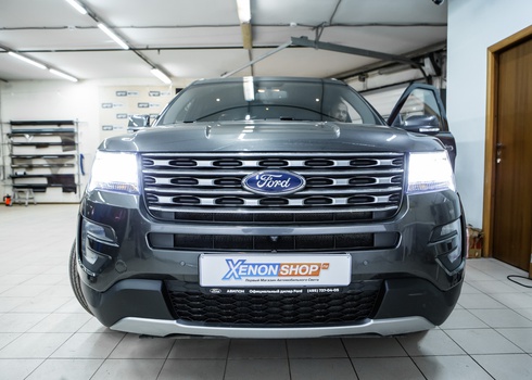 Установка светодиодных ламп в дальний свет (ДХО) Форд Эксплорер / Ford Explorer