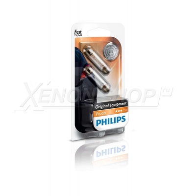 C10W Philips Festoon Standard Vision 43 мм - 12866B2 (блистер) - 2 шт. 