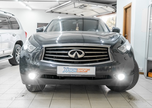 Установка светодиодных ламп в ПТФ Инфинити КУХ70 / Infiniti QX70