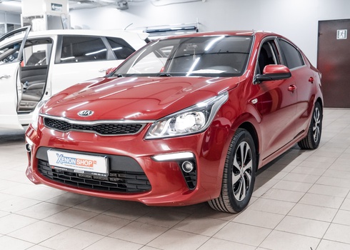 Установка диодных модулей в фары KIA Rio