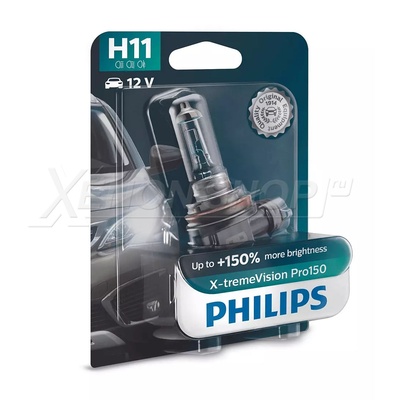 H11 Philips X-tremeVision Pro150 +150% - 12362XVPB1 (1 шт.)