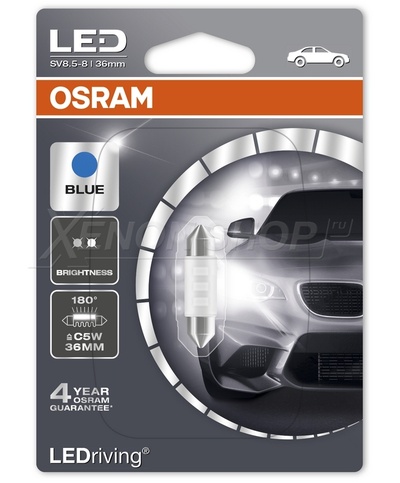 С5W 36mm Osram Standart Blue (1шт.) - 6436BL-01B