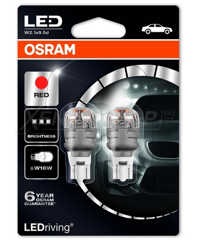 W16W Osram Premium Red (2шт.) - 9213R-02B