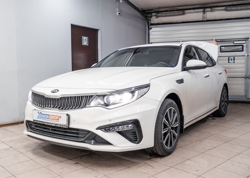 Замена галогенных ламп в фарах KIA Optima IV на светодиодные