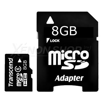 Карта памяти microSD(HC) 8Gb, с переходником SD