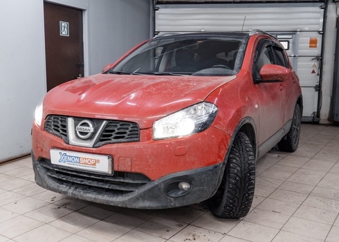 Установка светодиодов в ближний свет и габариты Nissan Qashqai J11