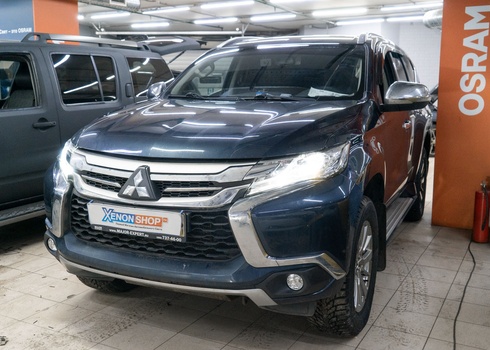 Замена линз Mitsubishi Pajero Sport (2016) на светодиодные модули