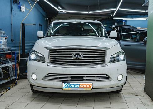 Замена линз в фарах Infiniti QX56 (2012) на LED-модули