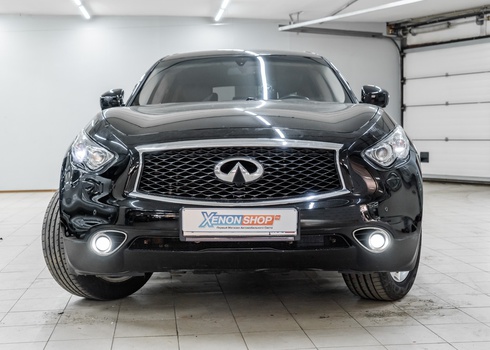 Замена линз в ПТФ Инфинити ФХ37 / Infiniti FX37 с установкой LED-ламп