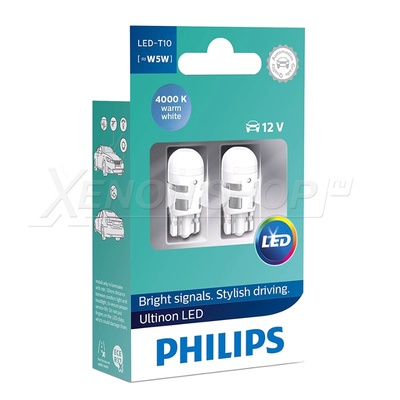 Купить Лампочки светодиод philips ultinon pro6000 w5w 5w5 8000k - новая  запчасть