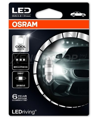 С5W 31mm Osram Premium Cool White (1шт.) - 6497CW-01B
