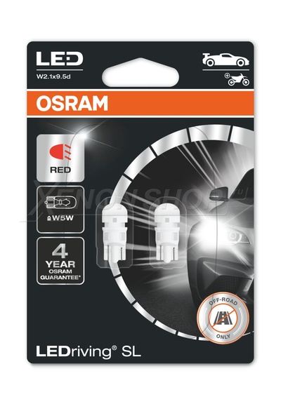 W5W Osram LEDriving SL Красные (2 шт.) - 2825DRP