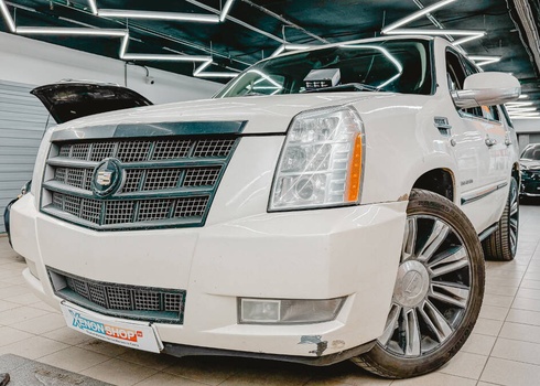 Замена ламп в ПТФ Cadillac Escalade (2014) с ремонтом проводки