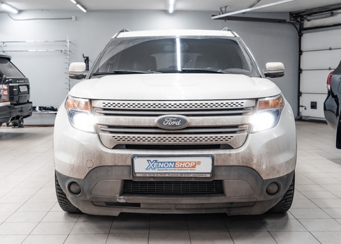 Установка светодиодов H7 Philips X-tremeUltinon в ближний свет и габариты Ford Explorer V