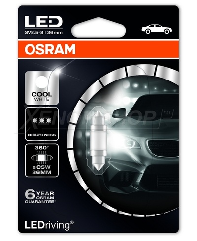 С5W 36mm Osram Premium Cool White (1шт.) - 6498CW-01B