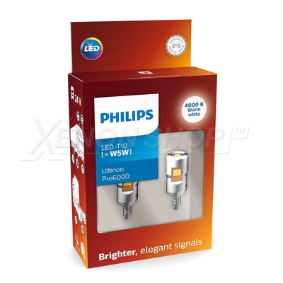 W5W Philips Ultinon Pro6000 24V - 24961WU60X2 - Тёплый белый