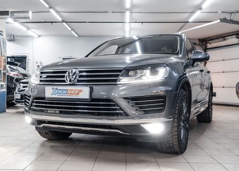 Установка светодиодов в ПТФ Volkswagen Touareg FL