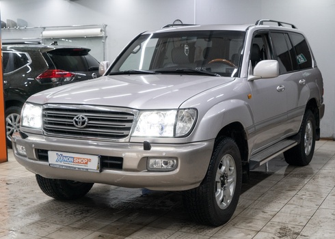 Установка четырех линз (квадробилед) в фары Toyota Land Cruiser 100 (2008)