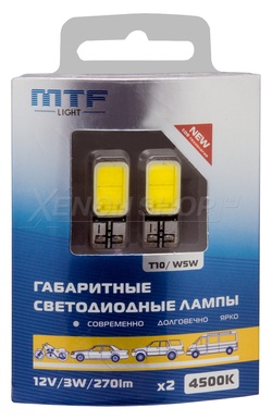 W5W MTF-Light COB45T10 4500K - 270Lm W5W MTF-Light COB45T10 4500K - 270Lm