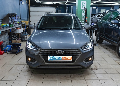 Замена линз и стёкол фар Hyundai Solaris (2018)