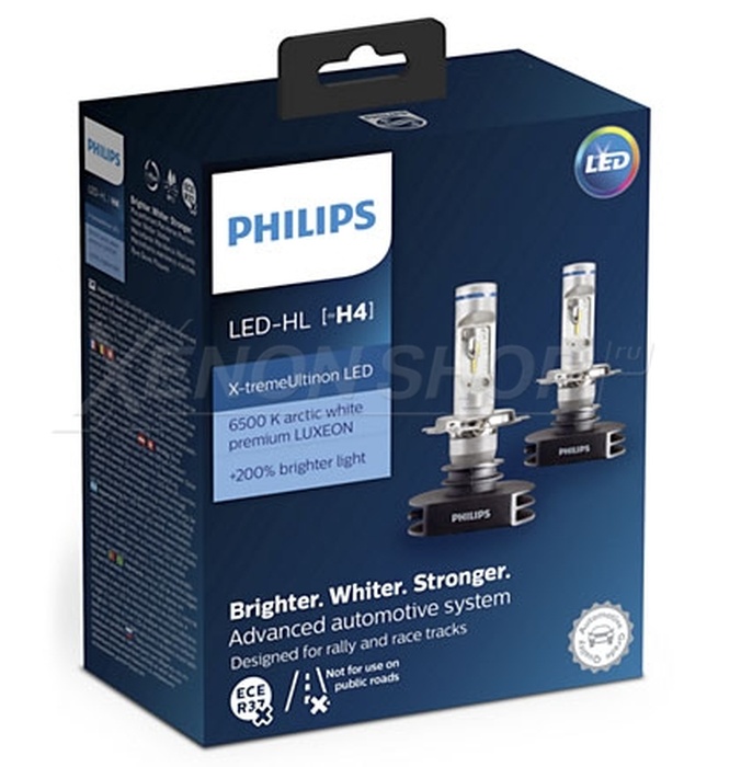 Светодиодные лампы H4 Philips (Филипс) X-Treme Ultinon 12953BWX2 купить ...