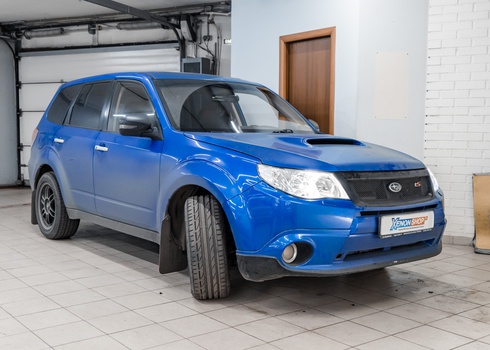 Установка светодиодных линз в рефлекторные фары Subaru Forester STI