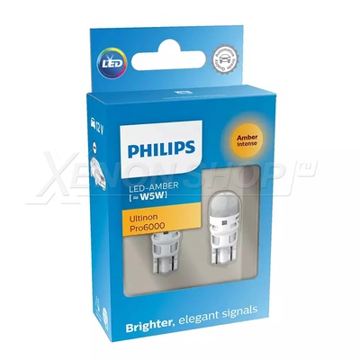 W5W Philips Ultinon Pro6000 - 11961AU60X2 - Желтый