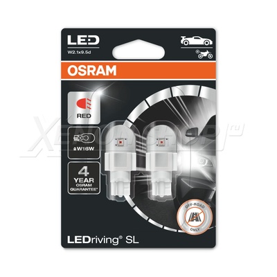 W16W Osram LEDriving SL Красные (2 шт.) - 921DRP