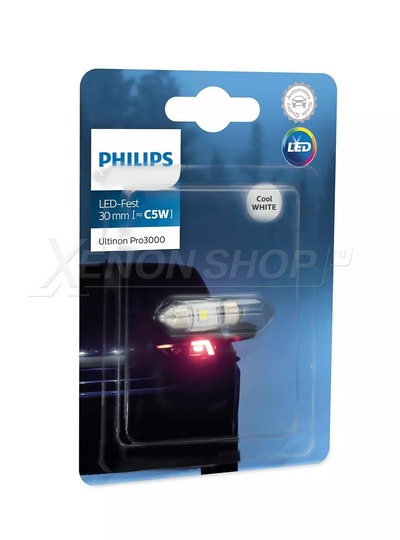 C5W 30мм Philips Ultinon Pro3000 SI - 11860U30CWB1 - Белый