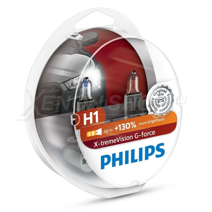 Галогенные лампы Philips X-Treme Vision G-force +130%, H1, 3500K