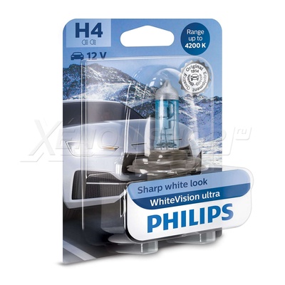 H4 Philips White Vision Ultra - 12342WVUB1 (1 шт.)