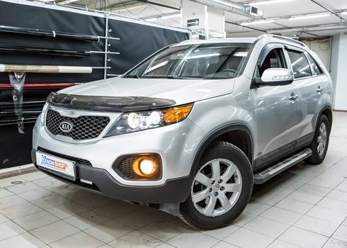 Замена галогенных линз на LED на КИА Соренто / KIA Sorento