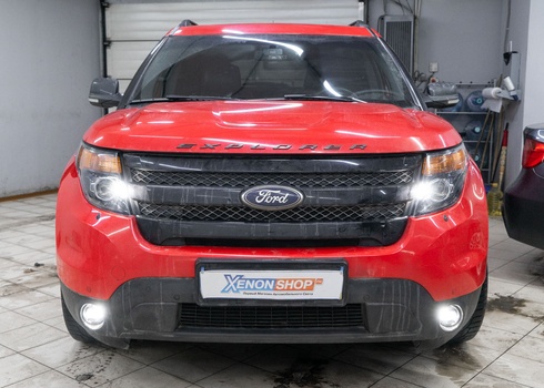 Замена противотуманных фар Ford Explorer (2014) на LED ПТФ