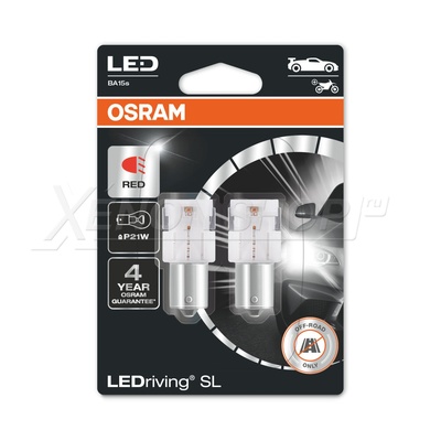 P21W Osram LEDriving SL Красные (2 шт.) - 7506DRP