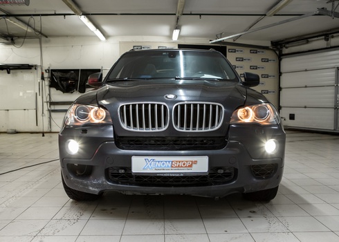 Установка светодиодов в ПТФ БМВ Х6 Е70 / BMW X6 E70 + полировка фар