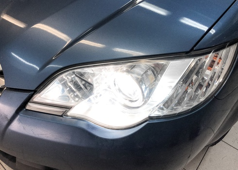 Замена ксеноновых линз Субару Аутбек / Subaru Outback + полировка фар изнутри и снаружи