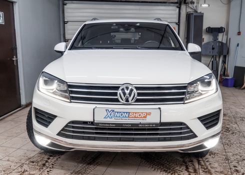 Установка светодиодов в ПТФ Volkswagen Touareg NF