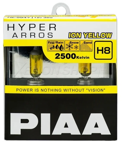 H8 PIAA HYPER ARROS ION YELLOW 2500K HE-994Y