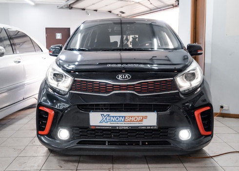 Установка LED-ламп в ПТФ Kia Picanto